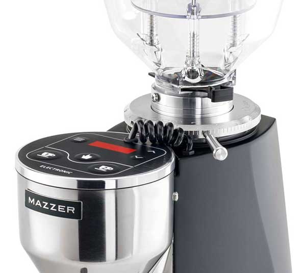 Mazzer Mini Electronic A Bedienfeld auf Trichterdeckel